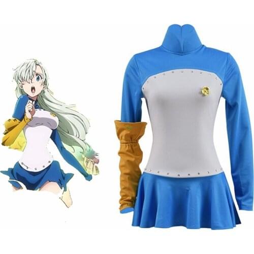 High-Q Unisex Anime Cos The Seven Deadly Sins Nanatsu no Taizai: Imashime no Fukkatsu Elizabeth Liones Cosplay Costumes Top