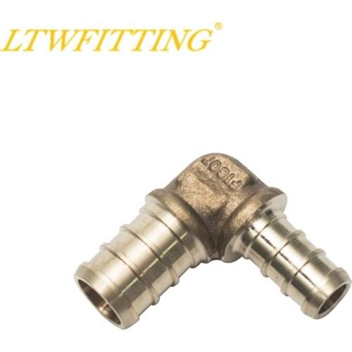 LTWFITTING Lead Free Brass PEX Crimp Fitting 3/8" x 1/2" PEX Elbow