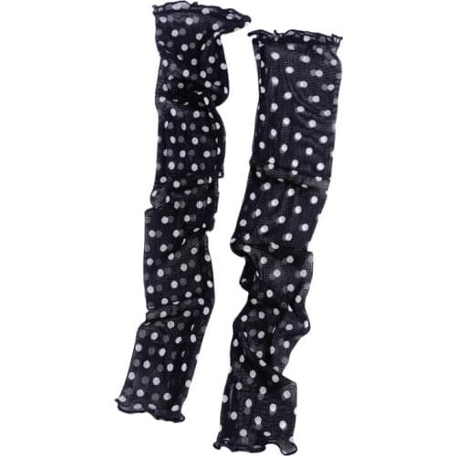 Summer silk sunscreen sleeves womens breathable thin mulberry silk mesh knitted driving sunshade long gloves