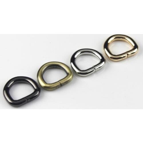 50pcs Pack 4/8" 13mm Metal Open-end D ring Buckle for Webbing Backpack Leather Craft Bag Strap Purse Pet Collar Parts Accessorie