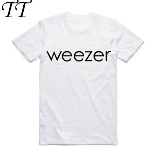 2019 New Fashion Weezer Logo Mens Tshirt Letter Printed O-neck T-shirt Summer Cool Short Sleeve Men Clothing 3XL