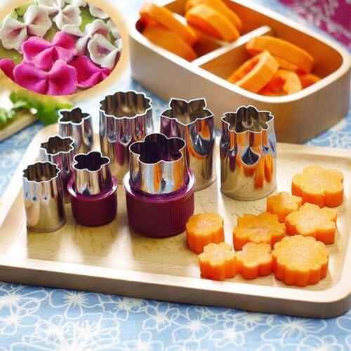 Polymer Clay Tool Mini Cookie Cutters Flower Geometric Shapes Set Modelling Mold to Cut Pastry Dough Pie Crust Fruit Vegetable