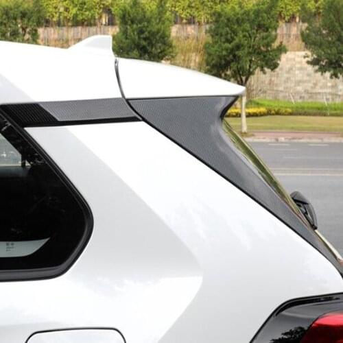 For Toyota RAV4 RAV 4 2019 2020 Carbon Fiber Rear Window Side Spoiler Wing Trim Cover Bevel Pillar Post Molding