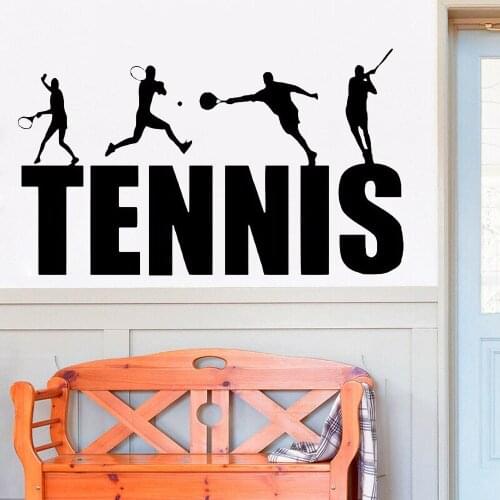 Tennis Player Wall Stickers Sport Logo Home Decor Living Room Vinyl Gym Interior Wall Stickers Exercise Room Art Decoration Y649