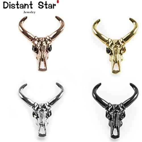 22*17mm Cow Head New High Quality Brass Cubic Zirconia Diy Mens Beads Bracelet Jewelry Making Accessories Connector Finding