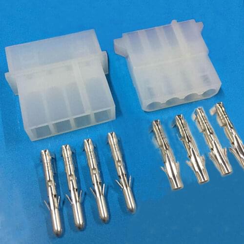 5 SET 5.08mm 4 Pin Nylon Male+Female 8981 IDE Power Connector Kits+Terminal for 18-24AWG Wire