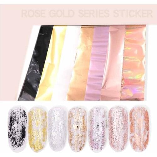 4*7cm Matte Rose Gold Laser Nail Art Polish Transfer Foil Tips Decor Holographic Foil Nail Rolls Nail DIY Materials