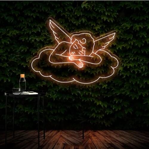 Custom Sleepy Cupid for Event Anime Led Kawaii Neon Sign Light Decor Indoor Wall Hanging Girl Gift Birthday Home Room Bedroom