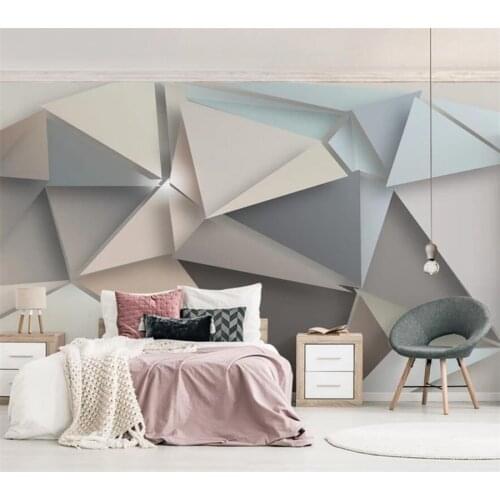 Custom wallpaper 3d modern minimalist style 3d papel de parede stereo triangle TV background wall living room bedroom wallpaper