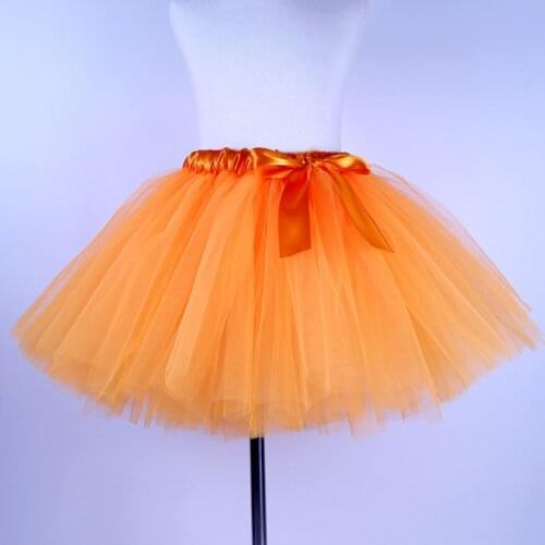 Princess new year orange tulle kids children toddler baby costume ball gown party dance wedding short pettiskirt tutu girl skirt