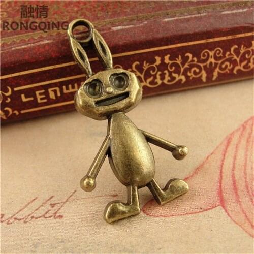RONGQING 50pcs/pack Rabbit Animal charm DIY charm for making jewelry accessories 2019