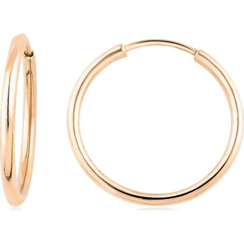 14k Rose Hoop Earrings (1. Model 1. Size) W4E35003