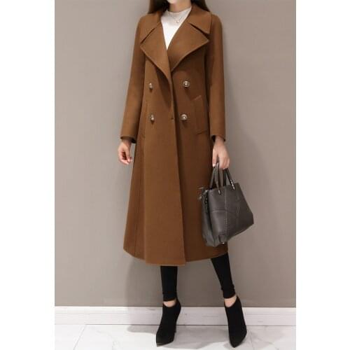 Woolen Fashion 2020 New Women Winter Coat Female Long Plus Size 6XL Cashmere Coats Thick Womens Jacket Abrigos WXF505