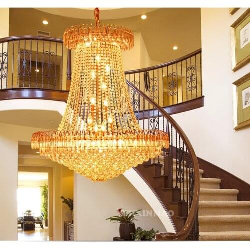 SHIXNIMAO lamp crys Deluxe crystal Gold + crystal pendant Hotel Villa/livingroom/dinningroom