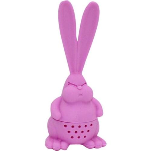 Tea Tools Creative Cartoon Rabbit Tea Bag Big Ear Strainer Filter Candy Color Silicone Tea Strainer Random Color