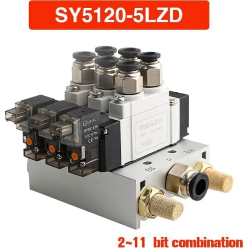 SMC type SY SY5120-5LZD Solenoid valve combination Single electronically controlled cylinder control valve SY5120-5LZD-M5