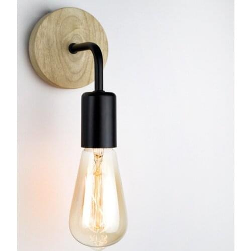 Nordic Modern Wall Lamp Iron Black E27 Indoor Lighting Bedside Bedroom Bathroom Lamp Sconce Wall Light Fixture Industrial Decor
