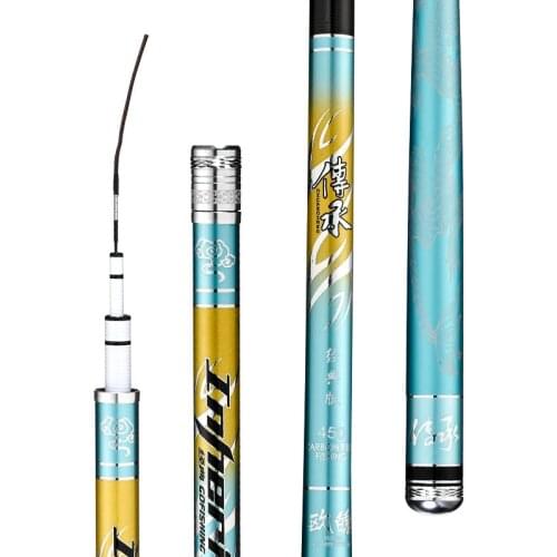 Carbon Fiber Taiwan Fishing Rod Super Hard Telescopic Wedkarstwo Olta Hand Pole De Pesca 3.6M-7.2M Carp Fishing Sticks Black Pit