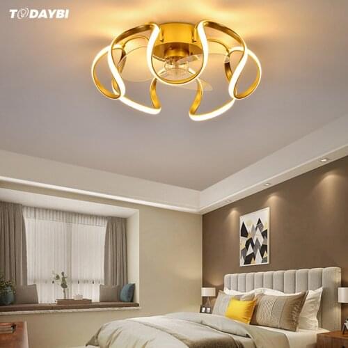 LED Ceiling Fan with Lights Remote Control Bedroom Decor Ventilator Lamp Living Room Dining Room Contemporary Ceiling Fan Lamps