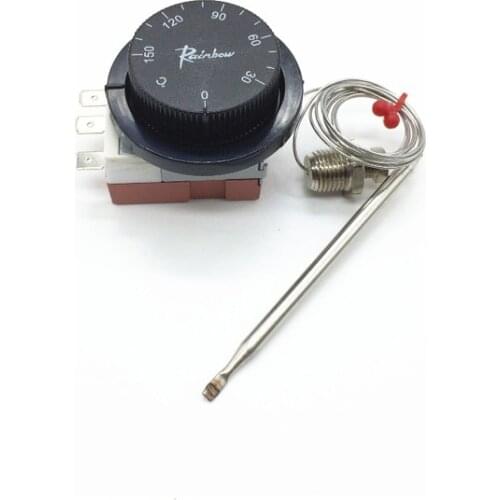 TS-150SR-C Korea Rainbow Capillary Thermostat with Nut 3 Pins Adjustable Temperature Control Switch 30-150 Degrees Celsius