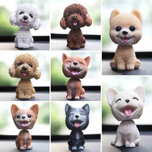 Lovely Swinging Head Simulation Dog Puppy Car Interior Dashboard Ornament Gift