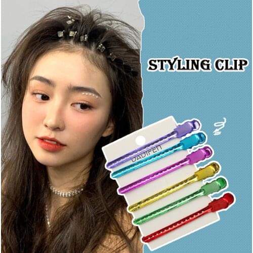 3-6Pcs Barber Muliticolor Metal Alligator Clip Hairdresser Hair Clip Salon Hair Clamps Hairdressing Hair Clips Styling Tool