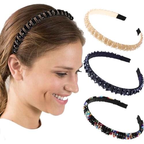 Haimeikang Luxurious Rhinestone Hair Accessories Hairbands For Women Sweet Headband Hair Hoops Girls Elegant Bezel Headwear
