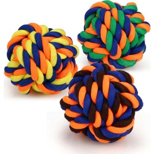 Dog Chew Toy Suitable Teddy Chihuahua New Pet Supplies Puppy Molar Stick Handmade Cotton Rope Training Cat Ball Dog Accessories