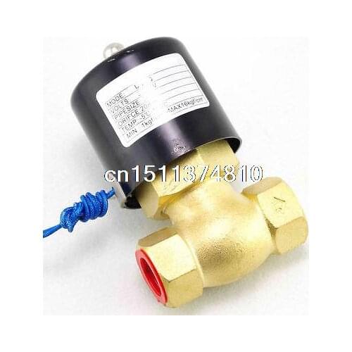 1 1/2"BSPT 2Way NC Hi-Temp Brass Steam Solenoid Valve 220VAC PTFE Pilot Piston