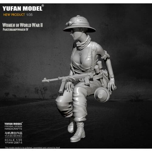 1/35 Yufan model Resin Model Tank soldier beauty self-assembled YFWW-2067-5