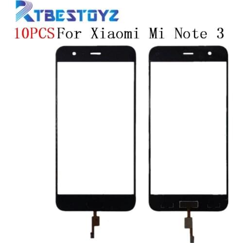 10PCS/lot 5.5'' Touch Screen Digitizer Sensor Outer Glass Lens Panel With Fingerprint For Xiaomi Mi Note 3 Note3
