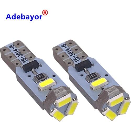 20pcs T5 Wedge Car LED Bulb 3014 5 SMD Lamp Interior Dashboard Gauge Light white 12V