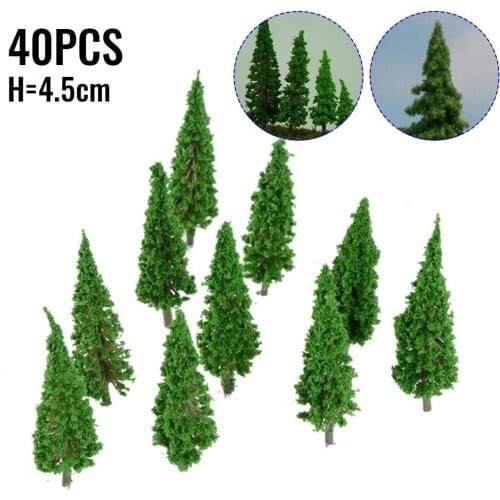 40pcs Model Tree Landscape Plant Scene Layout Micro Landscape Accessories Plant DIY Tower Pine Shrub-medium Green In Stock