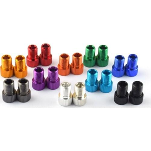 6 Pcs Aluminum Bicycle Bike Valve PRESTA to SCHRADER Converter Car Valve Adapter