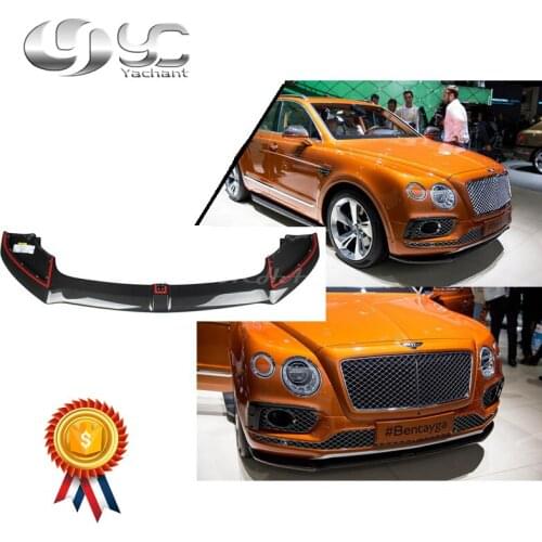 Car-Styling Carbon Fiber Front Bumper Lip Fit For 2015-2018 Bentayga Mulliner Carbon Package Style Front Lip Splitter