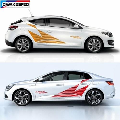 Racing Sport Car Side Stripes Auto Door Body Decor Vinyl Decal For-Renault Megane RS Trophy 3-5 doors Design Sticker Accessories
