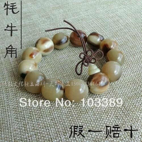 Limited natural 16mm yak horn beads bracelet fine bracelet prayer bead bracelet buddha bead bangle special offer