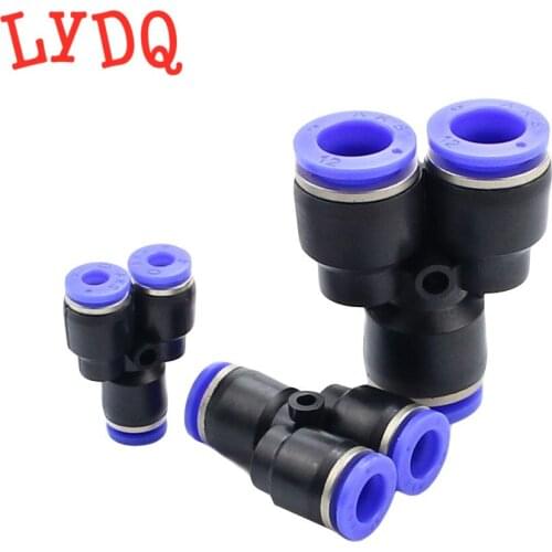 Pipe Fittings Plastic Pneumatic Connector Fitting Quick Push For Air Water Connecting PY PW Connect 4 6mm 8mm 10mm 12mm Y Shape