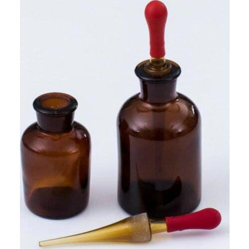 60ml Amber Glass Bottles With Red Glass Droppers for Chemistry Laboratory Chemicals Liquid Container Lab Use