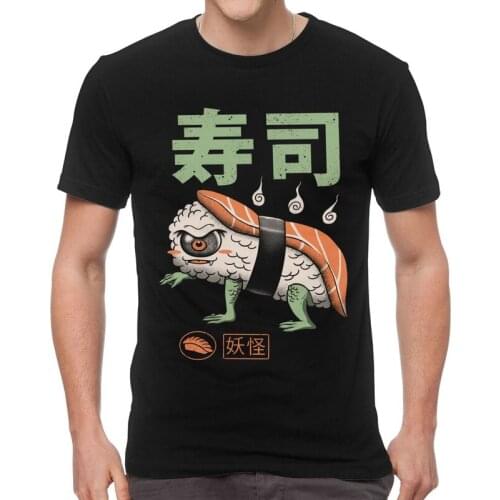 Yokai Sushi T Shirt Men Short Sleeve Cotton T-shirt Monster Spirit Japanese Food Tee Streetwear Tshirt Gift Idea