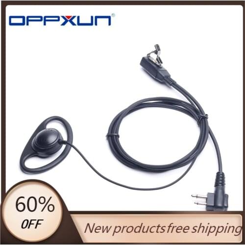 2 Pin Advanced D Shape Clip-Ear Ptt Headset Earpiece Mic For Motorola Way Radios GP88S GP300 GP68 GP000 GP88 GP3188 CP040 CP1