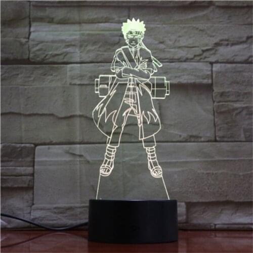 Naruto Uzumaki Naruto 3D Night Light LED Lamp Home Decoration Anime Figure Lampara Manga Creative Lighting Bedside Decor Lights