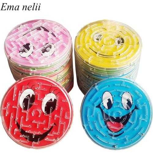 3pcs/lot 7cm Steel Ball Track Maze Toys Children Novelty Early Educational Brain Teaser Intellectual 3D Puzzle Jigsaw Board Toy