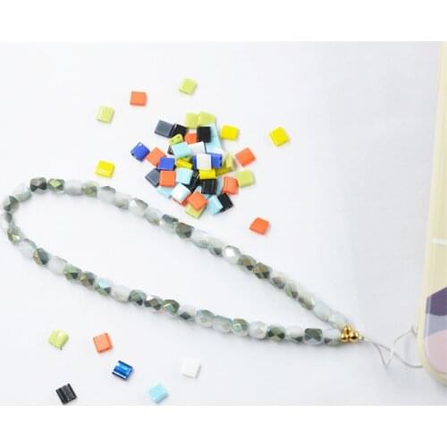 Summer Handmade Beaded Mobile Phone Chain Short Glass Beads Chain Cellphone Strap Anti-lost Lanyard Accessories