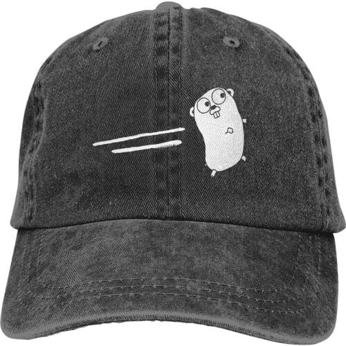Summer Cap Sun Visor Golang Programming Mascot Hip Hop Caps Software Developer IT Coder Programmer Geek Cowboy Hat Peaked Hats