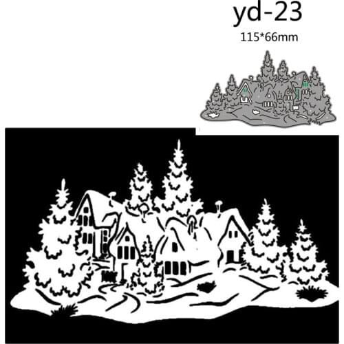 Metal Cutting Dies Cut Mold Winter house tree Decoration Scrapbook Paper Craft Knife Mould Blade Punch Stencils