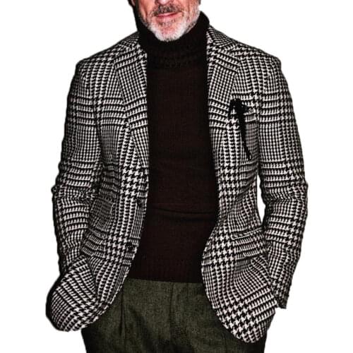 Fashion Men Blazers New 2021 Casual Business Mens Top Single Breasted Slim Plaid Suit Men Coat Men Clothing Mens Formal Jacket