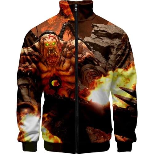 Fashion Design Game Doom Eternal Zipper Sweatshirt Casual Hoodies and Spring Clothes Sweatshirt Fashion Cool Highstreet Autumn