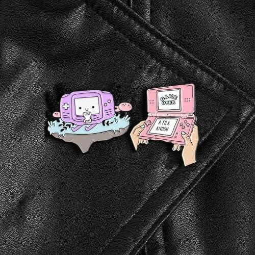 Cartoon pink purple video games machine pins Badges Brooches Lapel pin Enamel pin Backpack Bag Hat Accessories Game lovers gift