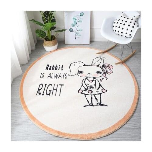 Cartoon Round Rabbit Carpet Bedroom Living Room Household Non-Slip Soft Cushion